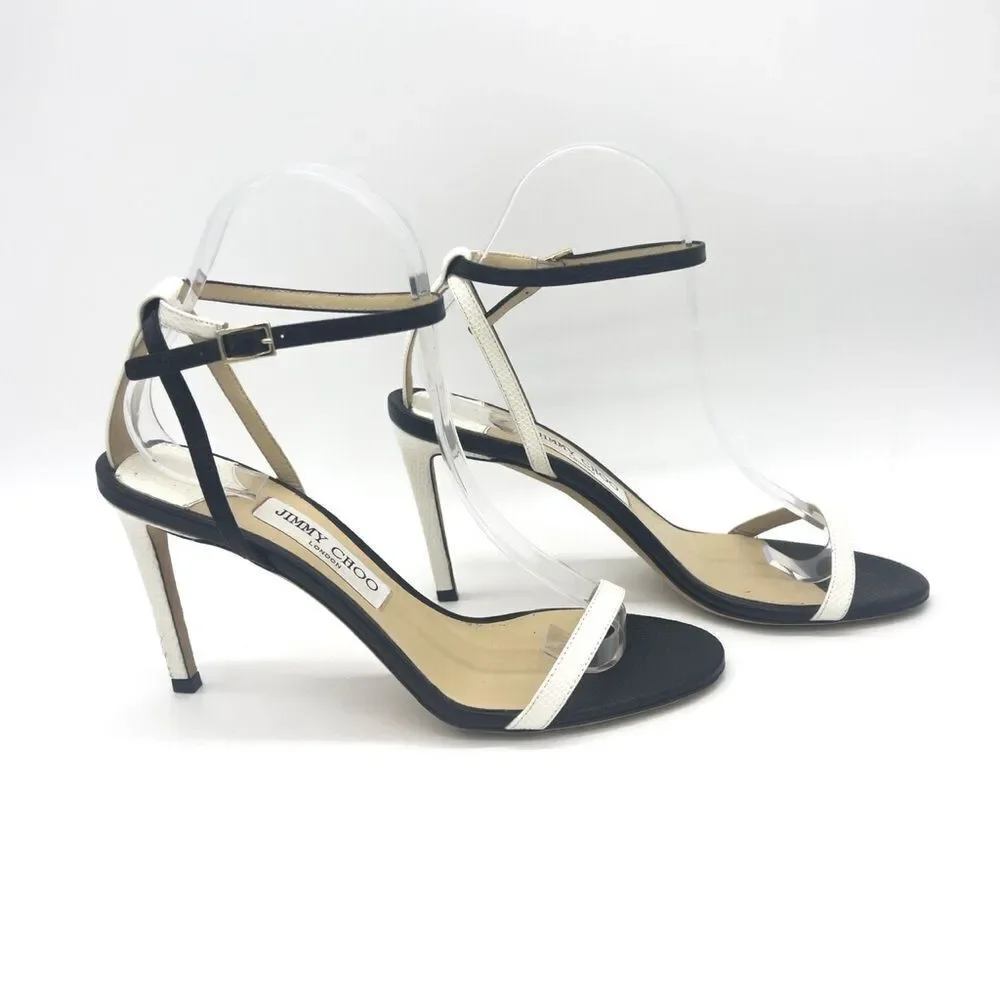 Jimmy Choo Minnie Black and White 85mm Stilettos Size 38.5 - Picture 4 of 12